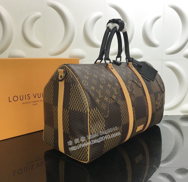 lv路易威登專櫃2022新款Keepall Bandoulière50旅行袋 lv頂級原單手提旅行包 N40360 ydh4701